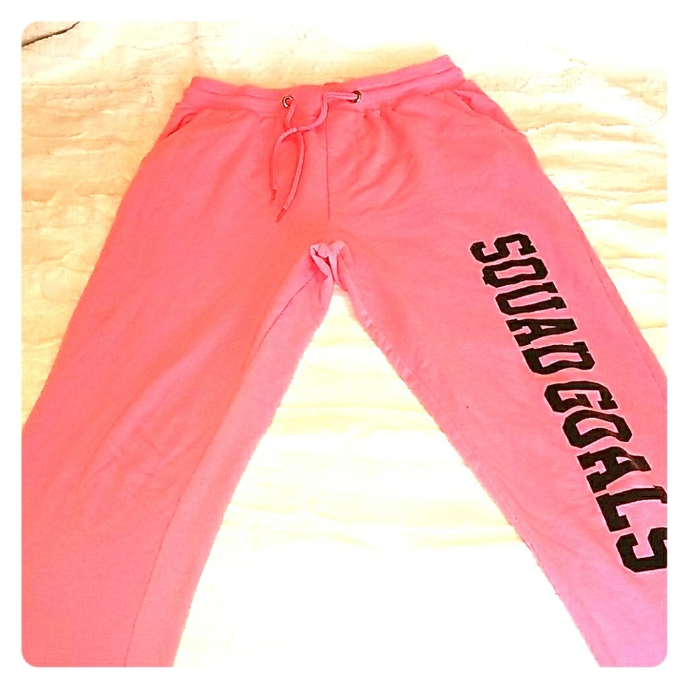 Florescent pink capri sweatpants
